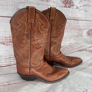 Justin Cowboy Boots Mens Size 8.5 Leather Made In USA Vintage Style 1967 Western